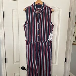 For All Mankind red, white and blue striped jumpsuit NWWT, denim